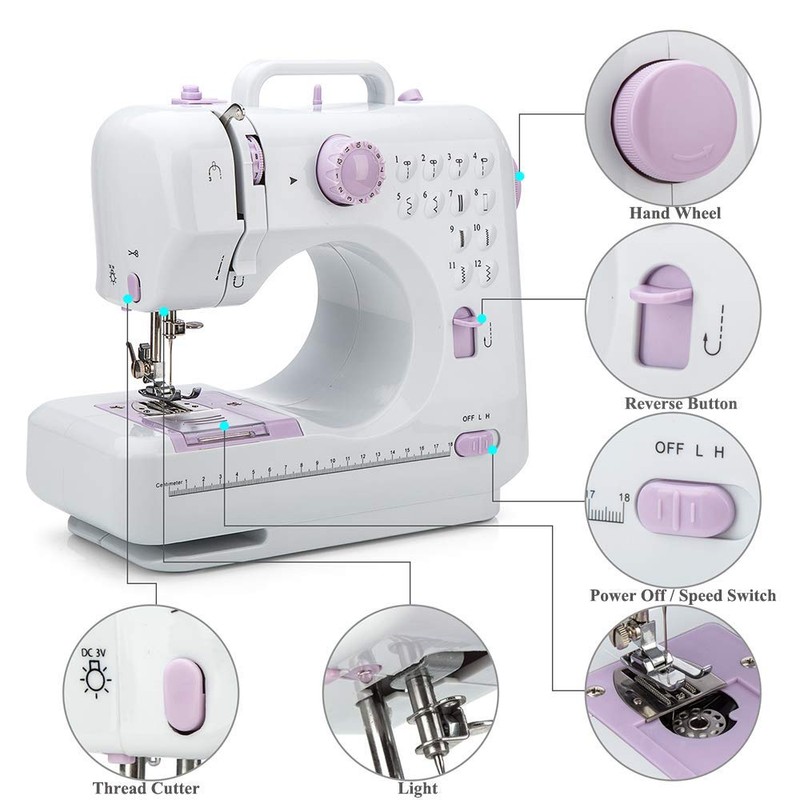 Mini Sewing Machine by Galadim (Including Extension Table and Sewing