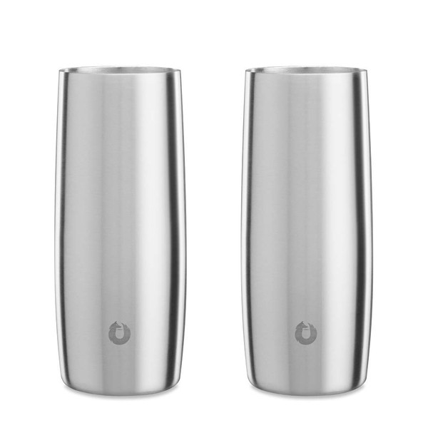Snowfox Vasos aislados de acero inoxidable para cóctel, 14 onzas,
