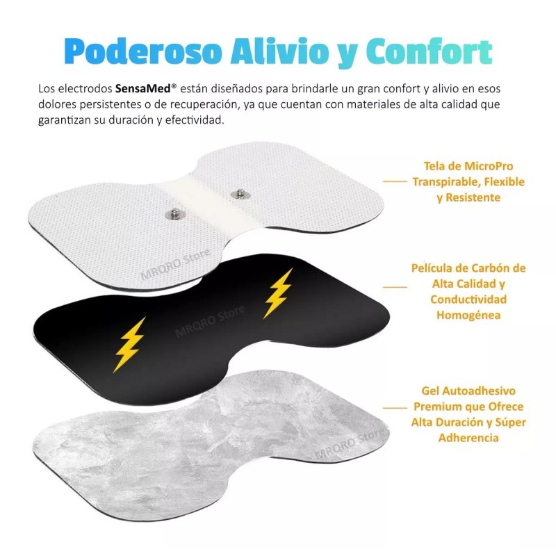 Sensamed Electrodo Grande Lumbar Espalda Cadera Broche 3.5mm Tens Ems