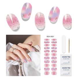 Gelnägel zum Aufkleben - 22 Stück echte Nagellack Aufkleber Nagelfolien Selbstklebend Nagel Stickers Nagelaufkleber Abziehbilder Langlebige Nagellackstreifen für Frauen Mädchen