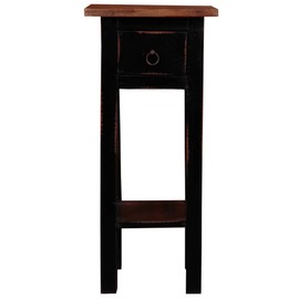 Sunset Trading Shabby Chic Cottage Side Table, Small One Drawer, Black, Brown