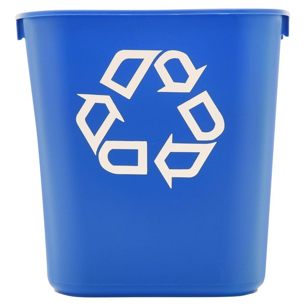 Rubbermaid Commercial Products Wastebasket Recycling Small 12L Blue FG295573BLUE