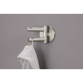 Moen YB0402BN Align Modern Double Swivel Robe Hook, Brushed Nickel