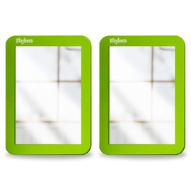 Playbees Magnetic Locker Mirror - 2 Pack (Green) - Ideal for School Locker, Bathroom, Refrigerator, Office Cabinet, Workshop Toolbox, Home Use, Locker Accessory - 5" x 7"