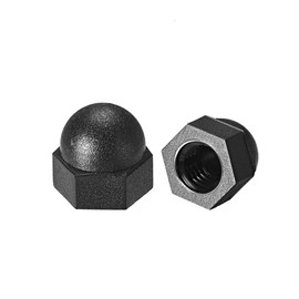 sourcing map M5 Cap Nuts, Hex Acorn Dome Nuts for Screws Bolts Nylon Black Pack of 50