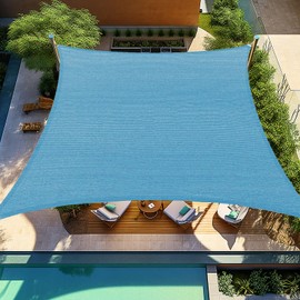Shade&Beyond 14'x16' Sun Shade Sail Canopy Rectangle, UV Block Breathable Curved Shade Sail Turquoise Mixed for Backyard Garden Deck Outdoor (We Make Custom Size)