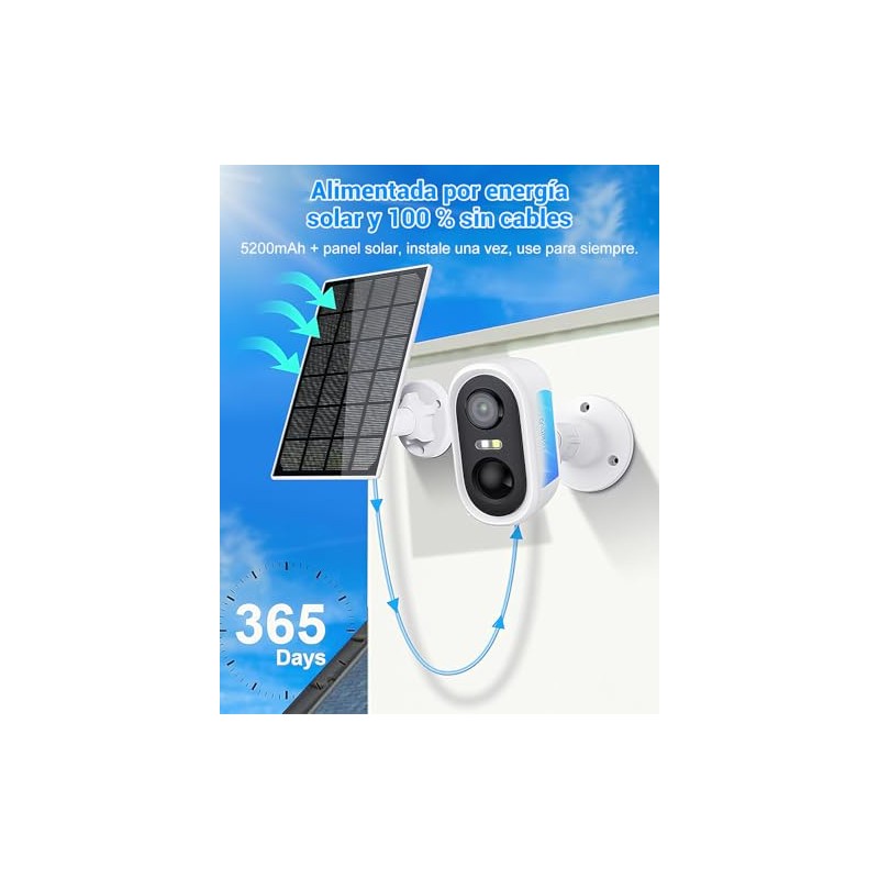 LAXIHUB Cámara Seguridad Exterior Solar Inalámbrica WiFi 3MP 2K
