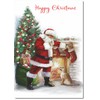 doodlecards Happy Christmas, Christmas Card Santa by Christmas Tree Medium