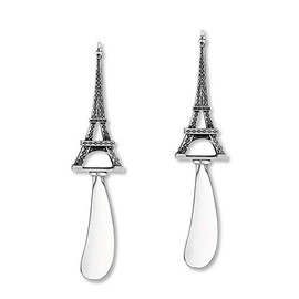 Wine Things 2-Piece Zinc Alloy Cheese Spreader/Butter Knife (Eiffel Tower)
