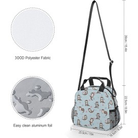 Fekroma Lunch Bag Insulated Lunch Box Reusable/Washable/Durable Lunchbox Lightweight Lunch Tote Bag (Otter, One Size)