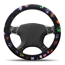 Hwtcjx Steering Wheel Cover, Car Steering Wheel Cover, Print Steering Wheel Cover, Breathable and Non-Slip, Universal Size 38 cm, Car Steering Wheel Cover Suitable for All Seasons (Multi-Colour)