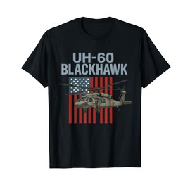 UH-60 BlackHawk Military Helicopter Aviation American Flag T-Shirt