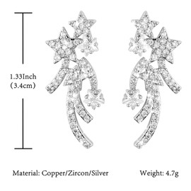 Star Earrings Star Stud Earrings for Women, Irregular Zircon Earrings, Star Ear Stud for Teens Holiday Gift Jewelry