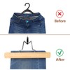 AMKUFO 12 Pack Natural Wooden Pants Hangers with Clips Non