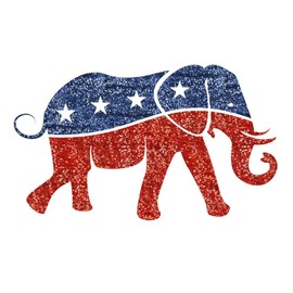 CafePress Glitter Print Republican Elephant Zipper Makeup Pouch, 8.5"x6"