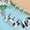 6 Pcs Silver Mini Shovel Spoons and Fork Set, 304