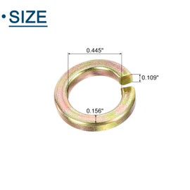 sourcing map 7/16" Split Lock Washer, 25Pcs Carbon Steel Spring Lock Washers Metal Split Ring Washer for Screw Bolts Machinery Zinc Plated