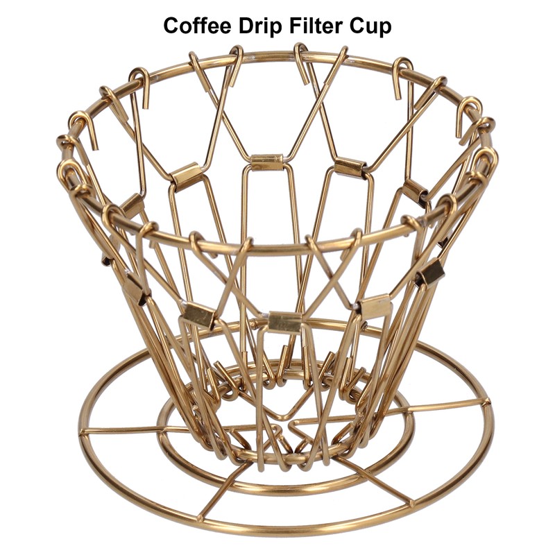 Pour Over Coffee Dripper 304 Stainless Steel Foldable Portable Drip