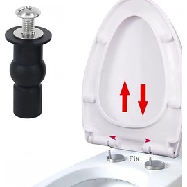 Universal 2PCS Toilet Seat Hinges Screws, Toilet Seat Top Fixing Part,Toilet Lid Screws Rubber Top Nut