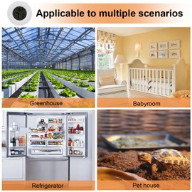 10 Pack Mini Hygrometer Thermometer - Digital Hygrometer Gauge LCD Monitor Temperature Humidity Meter Indoor Room Round Humidity Temperature Gauge for Greenhouse Home Kitchen