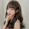 Romantic long hair olive brown wavy full wig (WFLPJAH) / 로맨틱 긴머리 올리브브라운 웨이브 통가발 (WFLPJAH)