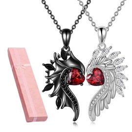 2 Stück Herz Pärchen Halskette, Paare Halskette, Magnetische Halskette für Pärchen, für Freund Freundin Ehemann Ehefrau Bester Freund Geburtstag Muttertag Valentinstag