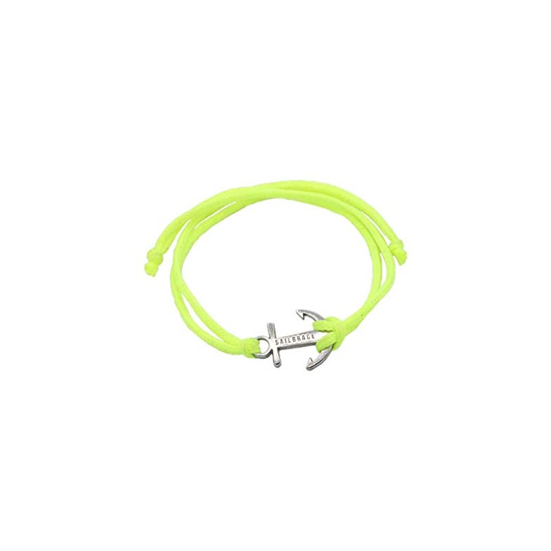 SAILBRACE Bracelet Neon Yellow Anchor Silver, Nylon