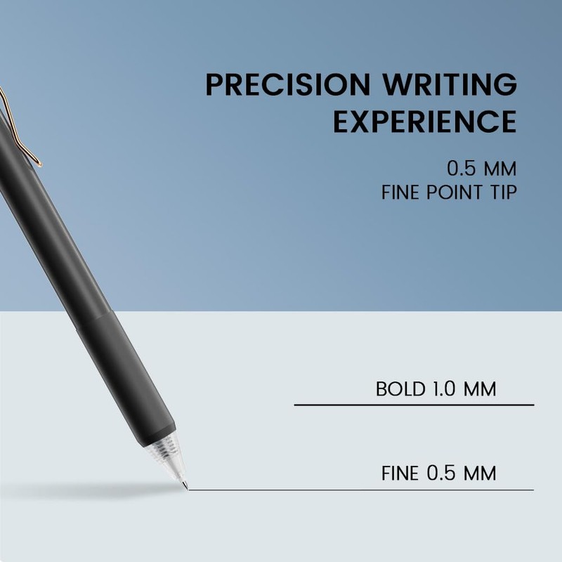 BIYUNRO Gel Pens - Black Ink 4pcs 0.5 mm Fine