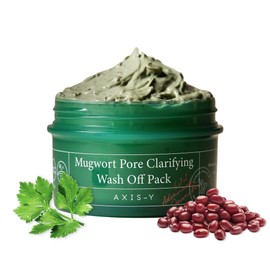 AXIS-Y Mugwort Pore Clarifying Wash Off Pack Face Exfoliator Targets Clogged Pores, Whitehead & Blackhead Remover Vegan Korean Skin Care Glass Skin Clay Mask 3.38 Fl. Oz.