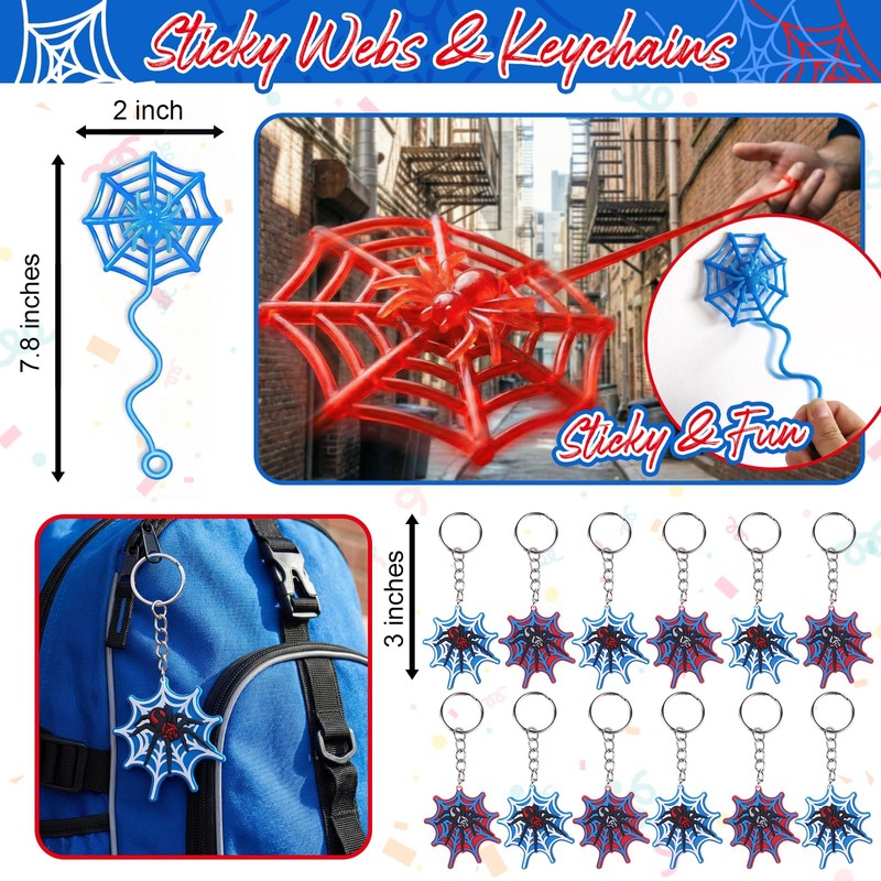 Ohjijinn 146Pcs Spider Party Favors, including Gift Bags, Stickers, Drinking