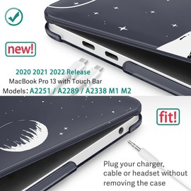 May Chen for MacBook Pro 13 inch Case 2022 2021 2020 Release A2338 M2 M1 A2289 A2251, Plastic Crystal Hard Shell Case Cover for MacBook Pro 13 inch Touch Bar Fits Touch ID, Astronaut Flight