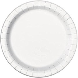 White Round Paper Dinner Plates - 9", 8 Count - Perfect for Parties, Showers, & Special Occasions
