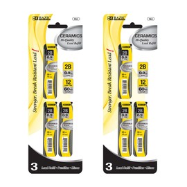 BAZIC Ceramics Mechanical Pencil Lead Refills 2B 0.9mm (36 Count/Pack), Pencil Lead Refill for Graphite Draft Drawing Writing Sketching, 2-Packs