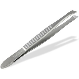 Solinger Slicker Tweezers Made of Stainless Steel Made in Germany Hair Plucking Tweezers Eyebrow Tweezers for Face Care Beauty Tweezers for Hair Removal for Men and Women (Slanted)