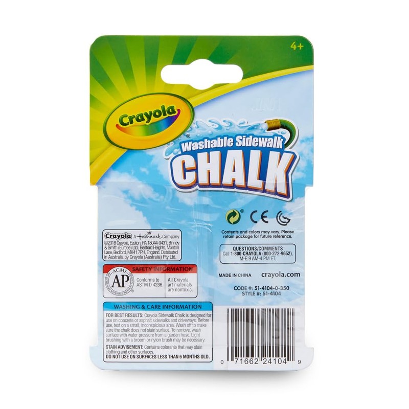 Crayola Sidewalk Chalk 4/Pkg, Multi