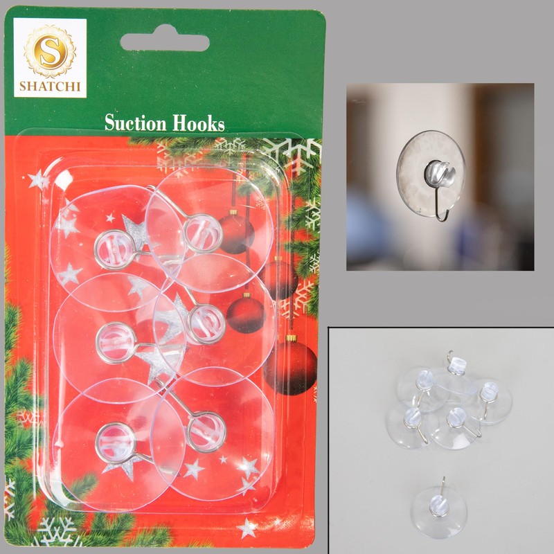 SHATCHI 6Pcs Heavy Duty Suction Hooks – 43mm, Multi-Purpose Reusable