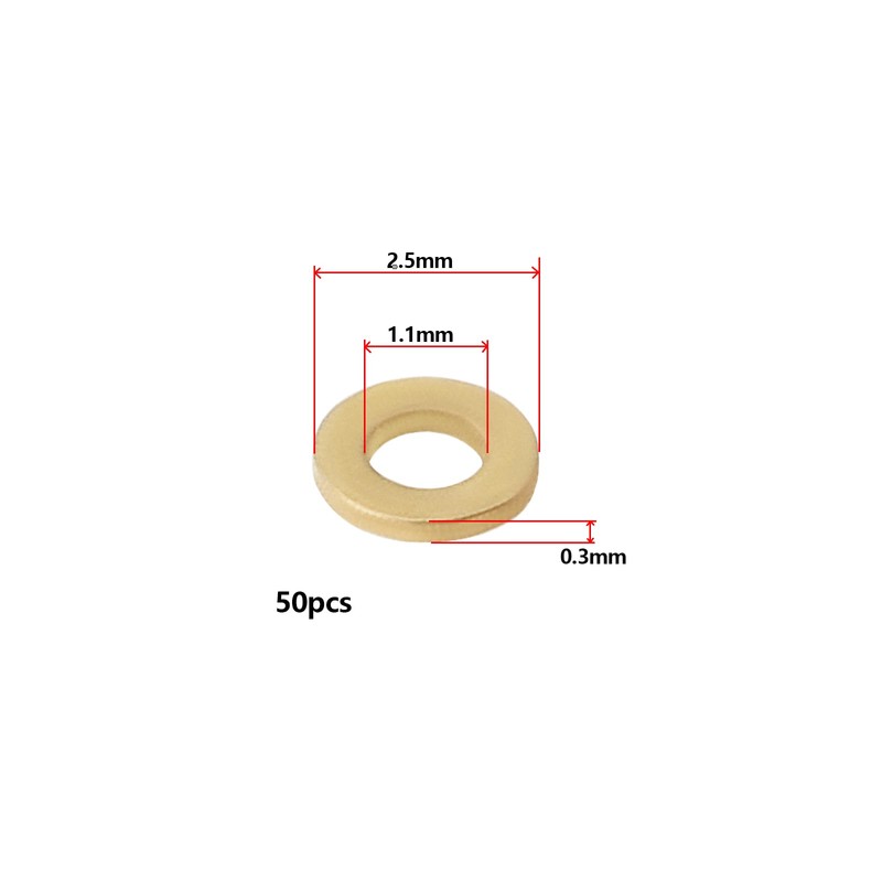 eMagTech 50pcs M1.0 Miniature Brass Washers Flat Copper Sealing Washers