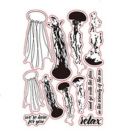 Holiday Relax Yourself Medusas Sea Animal Fish Sentiments Scrapbook DIY Tarjetas de fotos sello de goma, sellos transparentes