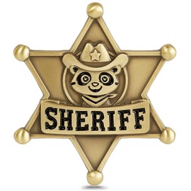 Metal Police Badge for Kids, Sheriff Costume, Western Star Badge