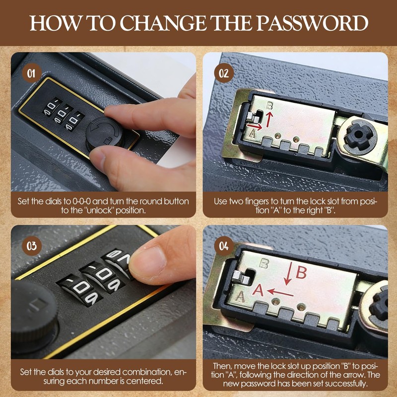 Book Safe with Combination Lock, 7.1 x 4.6 x 2.2in