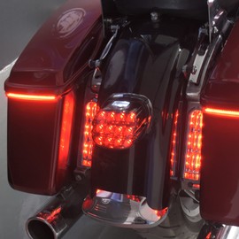 HDBUBALUS Motorcycle Tail Light Rear Turn Signals LED Brake Running Lamps Compatible with Harley Touring Dyna Sportster Road King Street Electra Glide Softail (Color:Black)