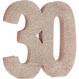 Number 30 Glitter Table Decoration Rose Gold