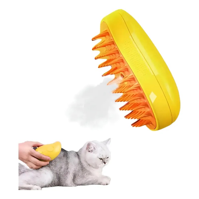 Cepillo De Vapor 3 En 1 Para Gato Masaje Elimina
