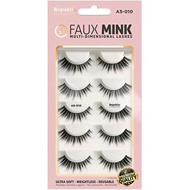 Republic Cosmetics - 3D FAUX MINK Un paquete con 5 pares de pestañas postizas (A5-010)