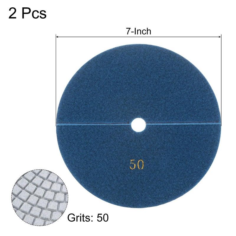 QUARKZMAN Diamond Polishing Pad 7 Inch 50 Grit Wet/Dry Sanding