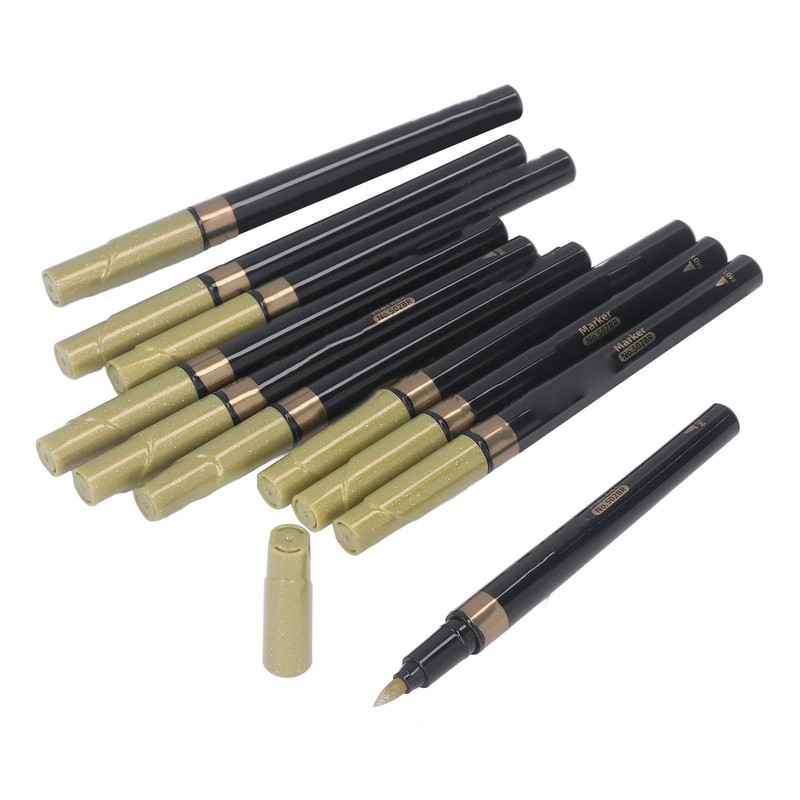 10pcs Metallic Marker Water Based Ink Round Tip Strong Covering
