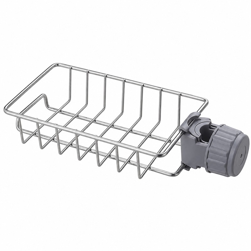 Kitchen Sink Faucet Organizer with Sponge Holder, Drain Rack and