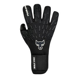FEARLESS GOALKEEPERS Wolf Pro Goalkeeper Gloves - German Contact Latex - Breathable - Non-Slip Grip, Negative Cut, Second Skin Feel - For Adults