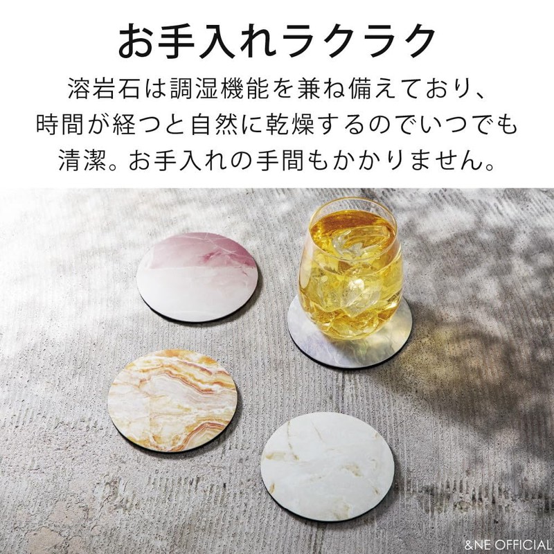 &NE NEO-391S-RDMB LavaStone Soft Print Red Marble LavaStone Coaster Diameter