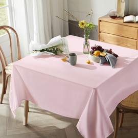 Mysky Home Square Tablecloth 54x54 Inch Pink Tablecloth Washable Polyester Table Cloth for Square or Round Tables Buffet Table, Parties, Holiday Dinner, Wedding